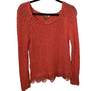 Anthropologie‎ Knitted Knotted Women's Long Sleeve Pink Knitted Blouse Size M